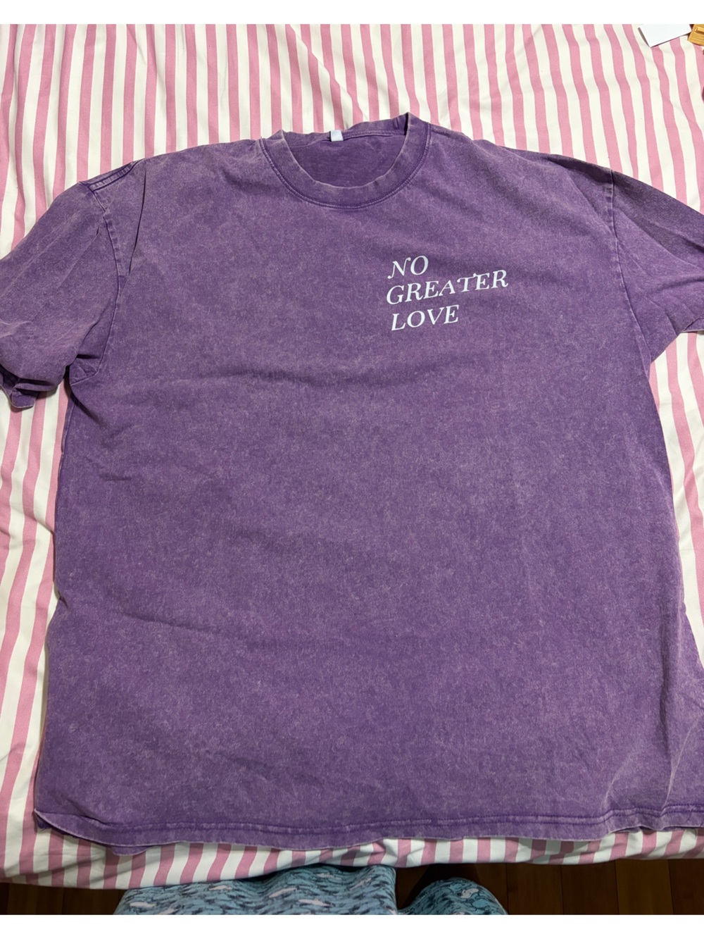 Purple 'No Greater Love' Short Sleeve Tee